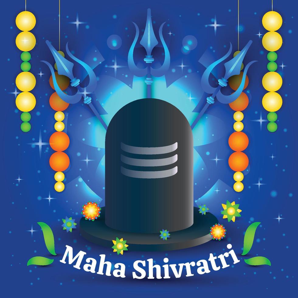 plantilla de fondo de saludo maha shivaratri vector