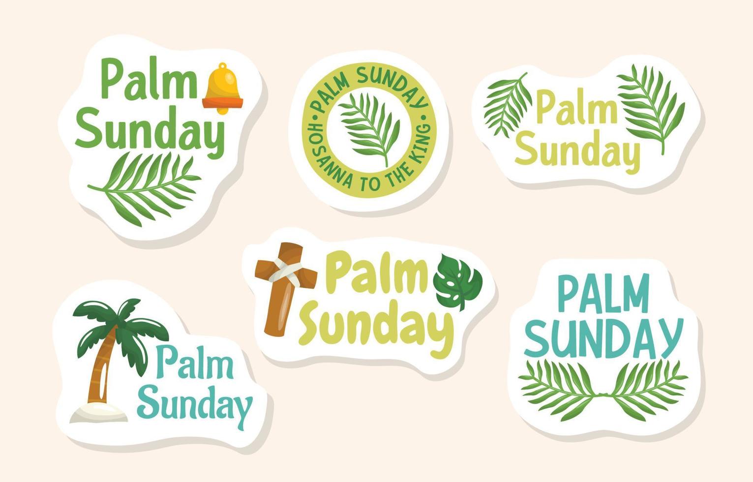 Palm Sunday Sticker Set vector