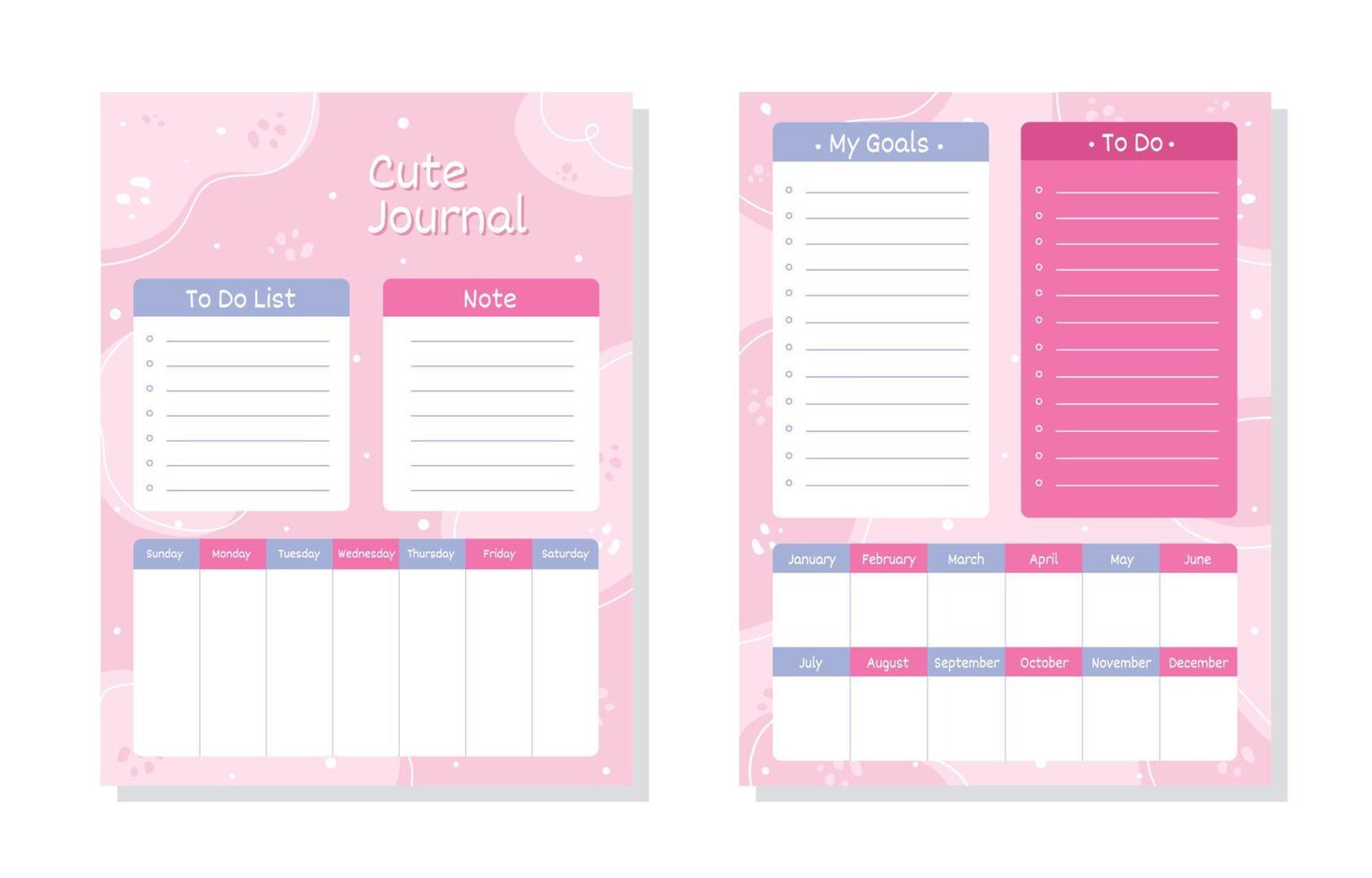 Cute Journal Concept Template vector