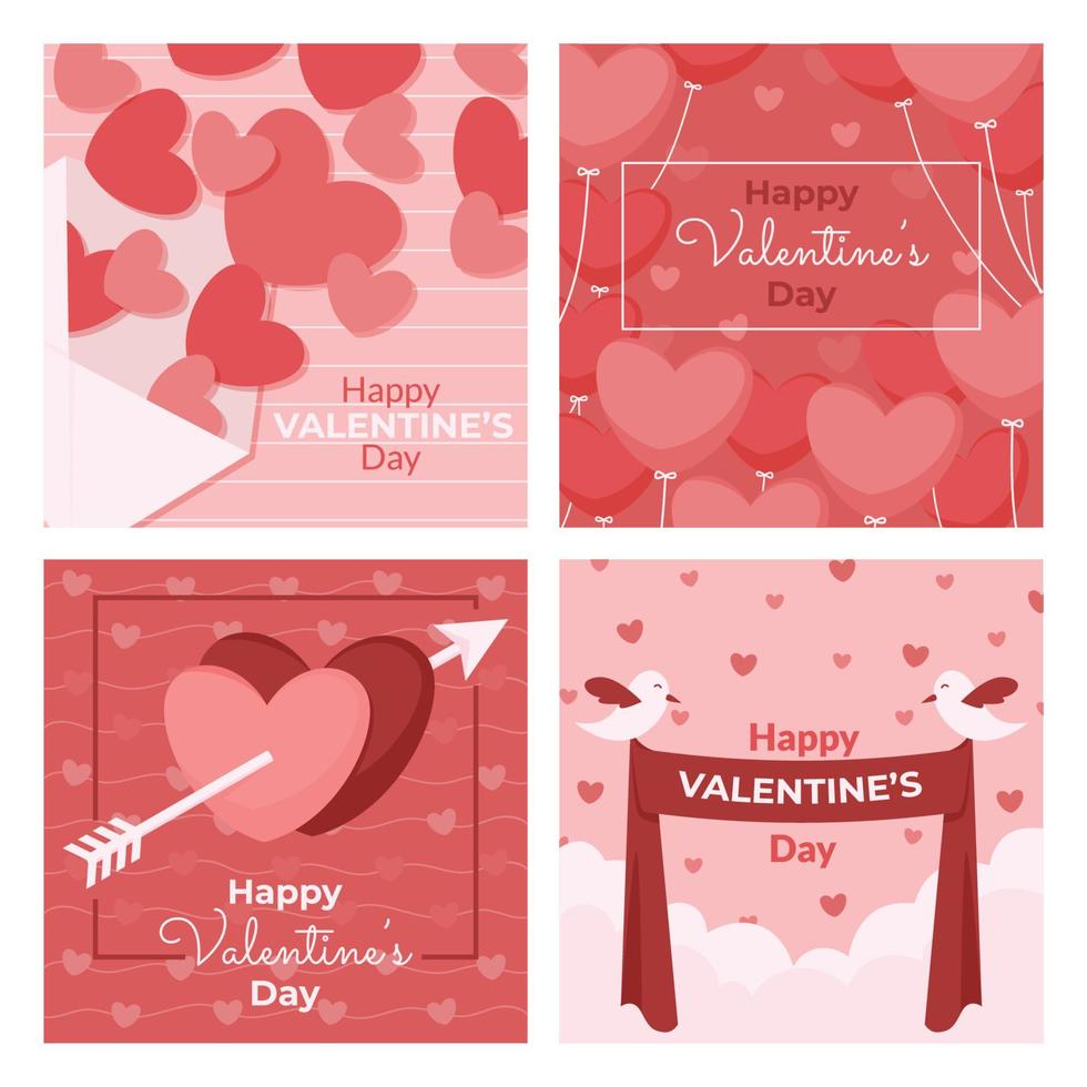 Valentine Day Social Media Post Template vector