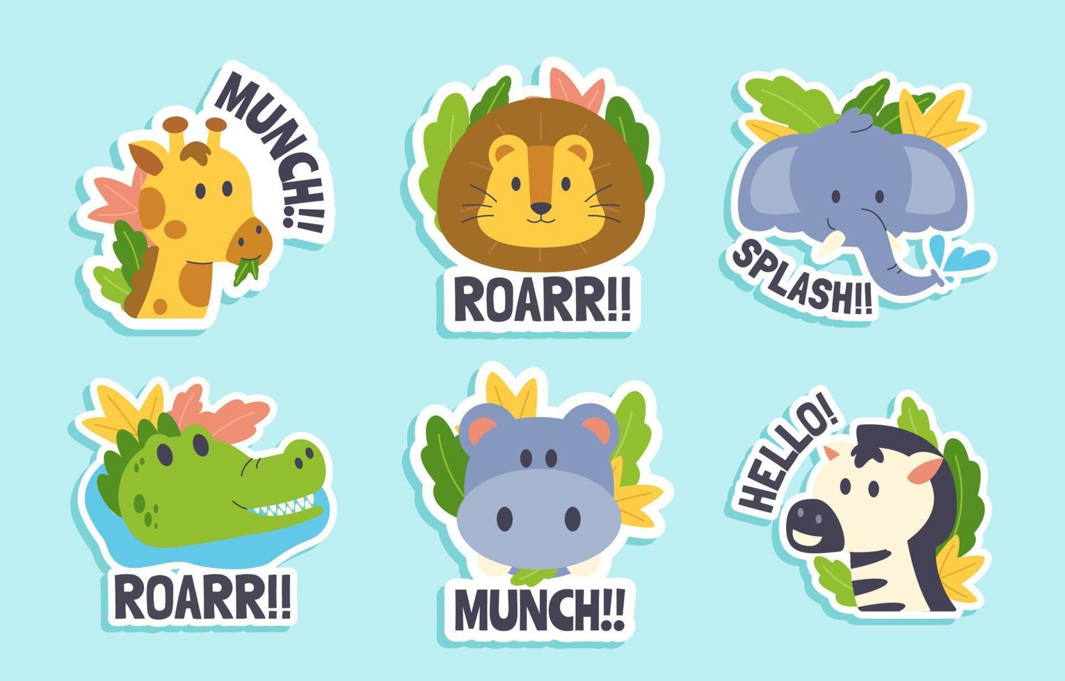 World Wildlife Sticker Collections vector