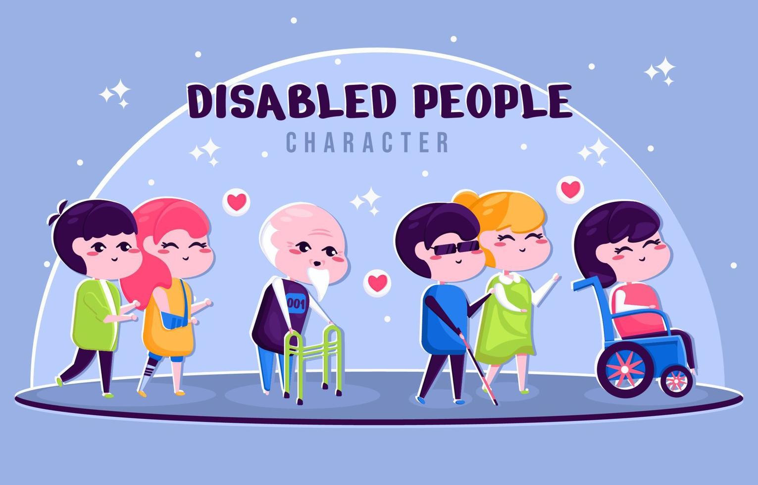 People with Disabilities Characters vector