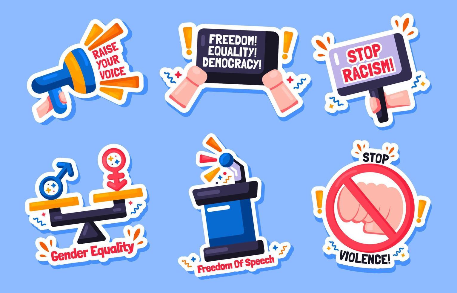 Civil Rights Sticker Concept vector