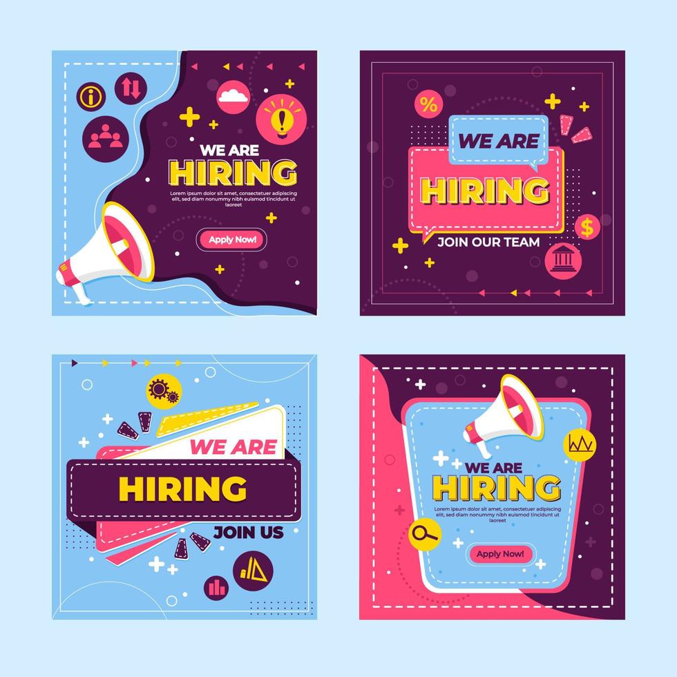 Hiring Design Concept Post Social Media vector