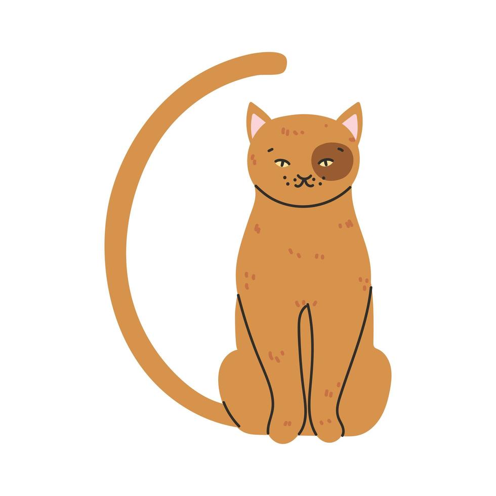 gato mascota marrón vector