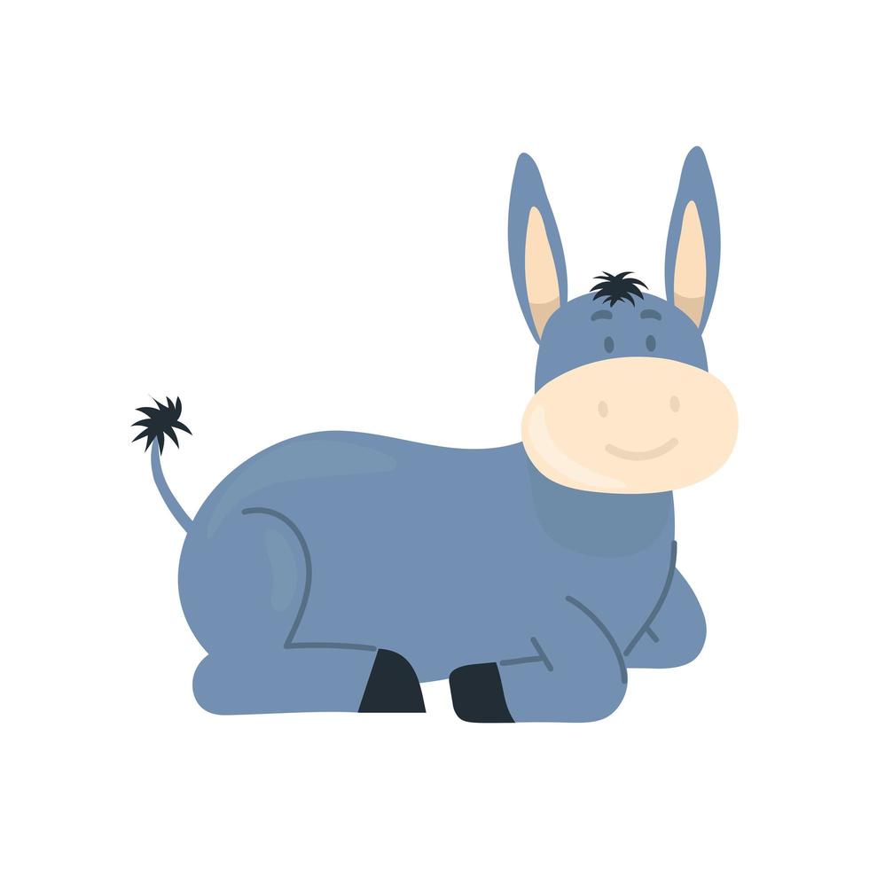 cute cartoon donkey vector