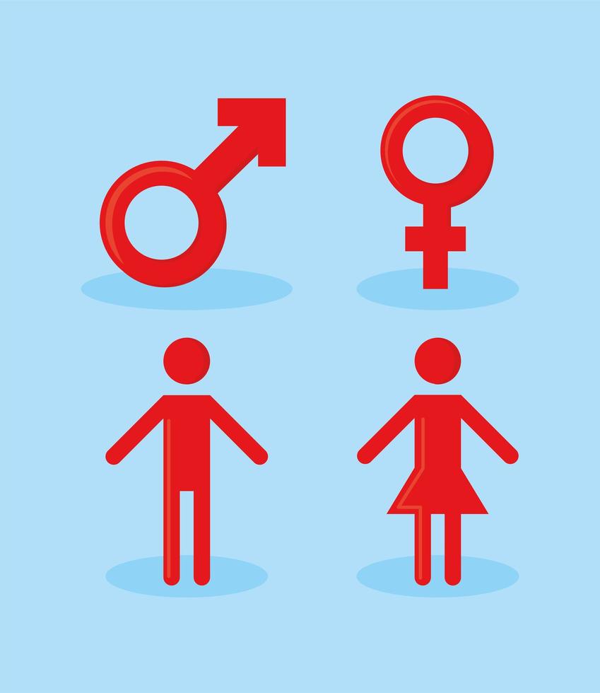 simbolos de géneros y personas vector