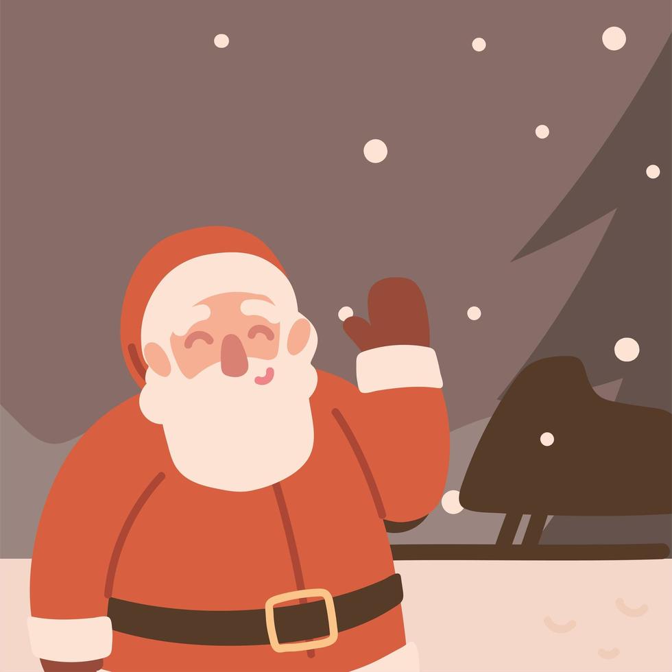 Santa with sled vector