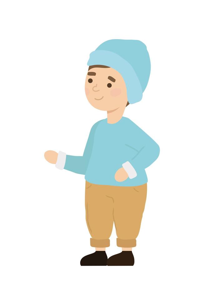 boy with winter cap vector