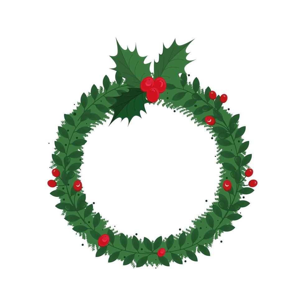 christmas wreath and mistletoe vector