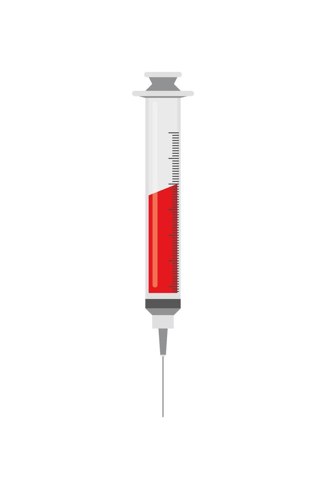 syringe with blood vector