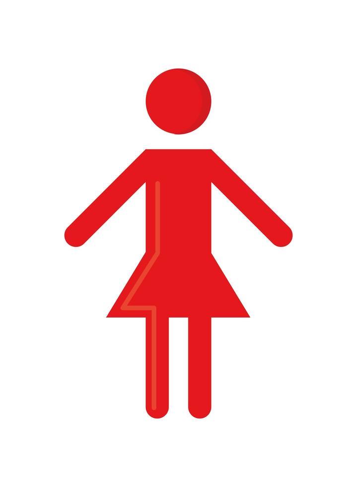 red pictogram female vector
