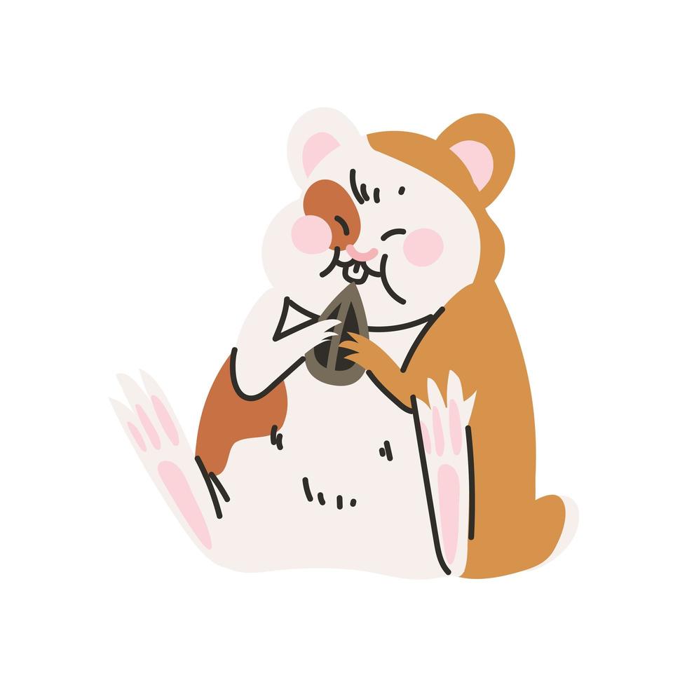 pet hamster eating vector