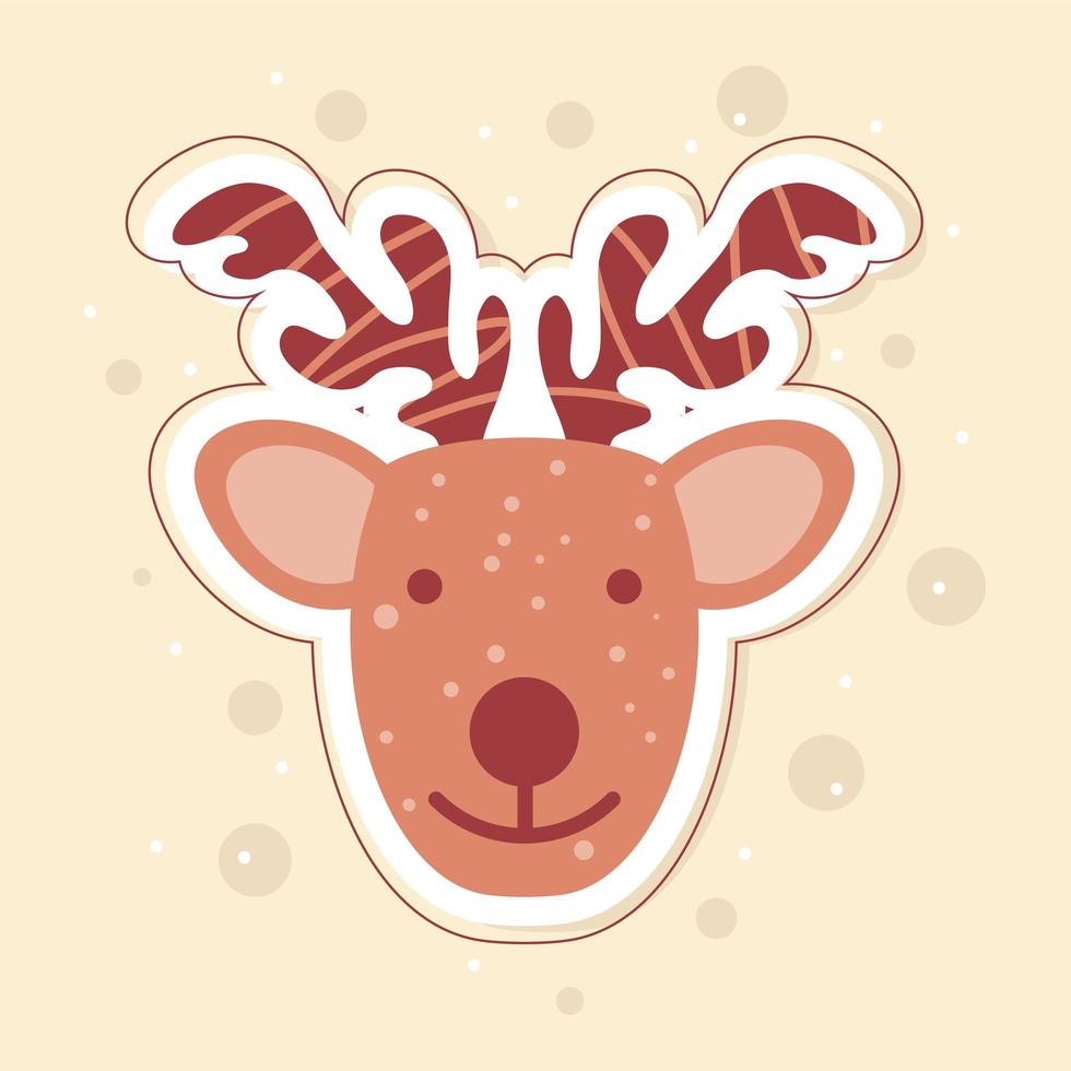 cute reindeer face vector