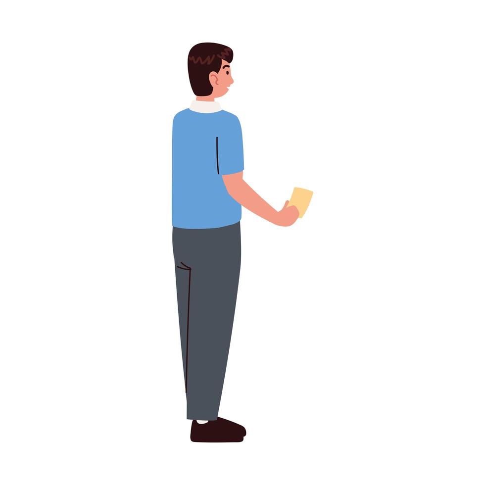 man with receipt in hand vector