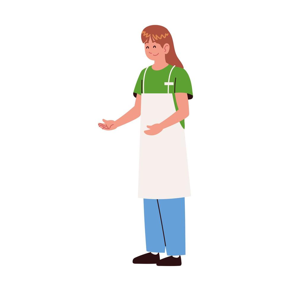 female seller in apron vector