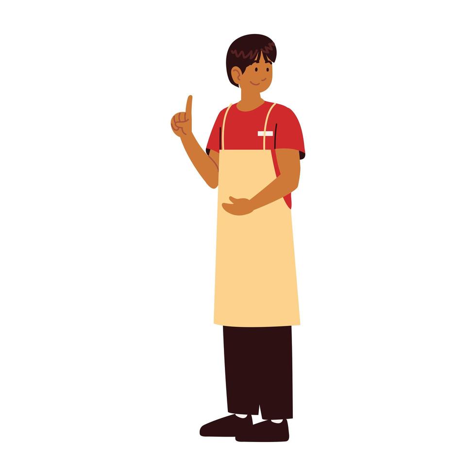 seller in apron icon vector