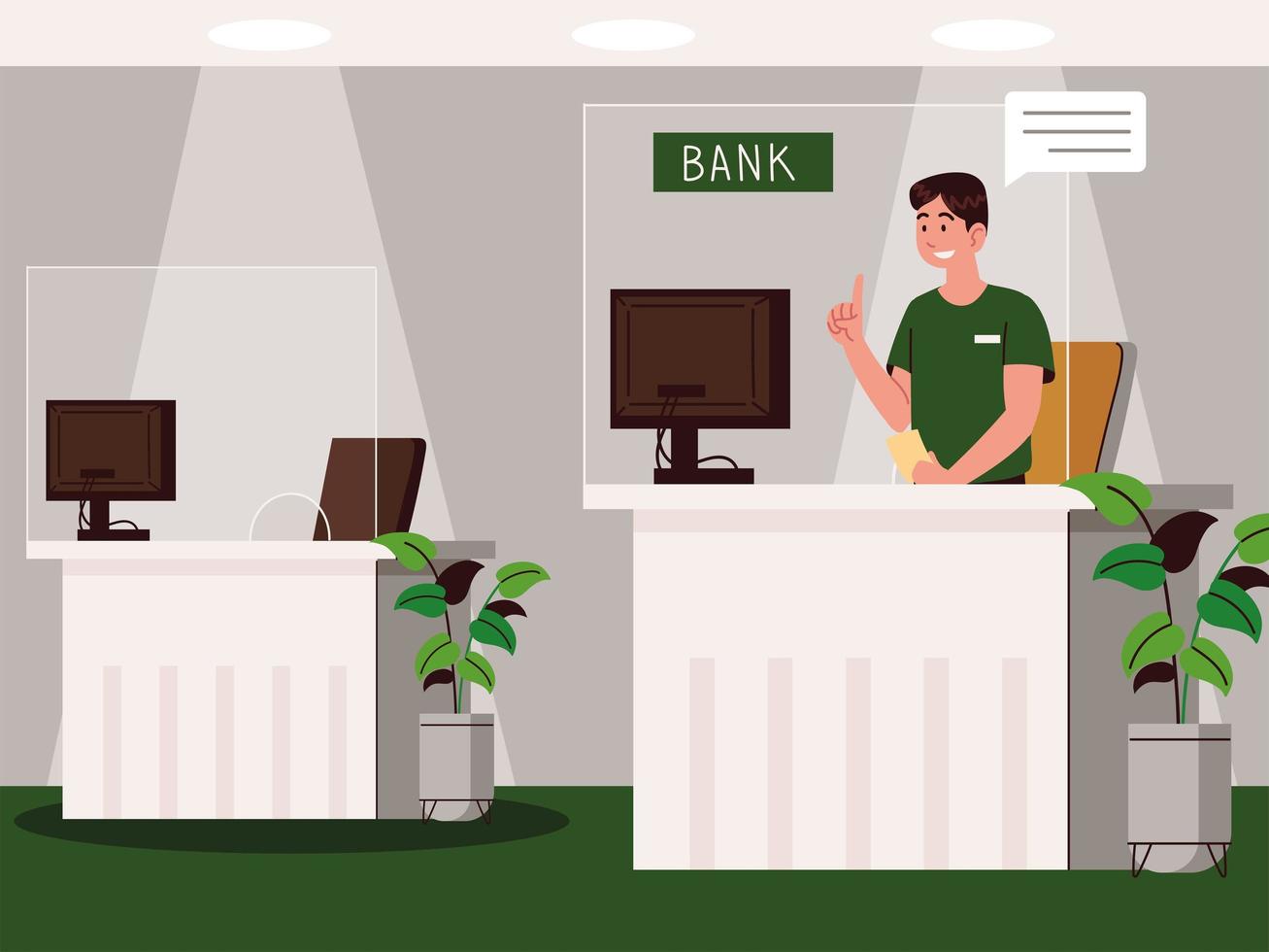 male cashier in the bank vector