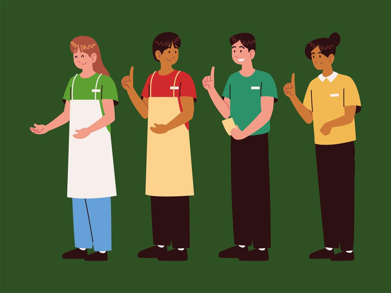 set different cashier workers vector
