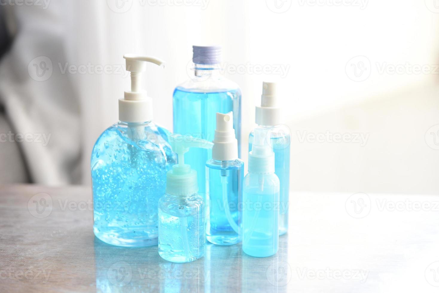 Product clean disinfectant kill virus bacteria germs hand sanitizer bottle gel for washing hands hygiene with alcohol gel and antibacterial soap sanitizer, Covid-19 coronavirus prevention outbreak photo