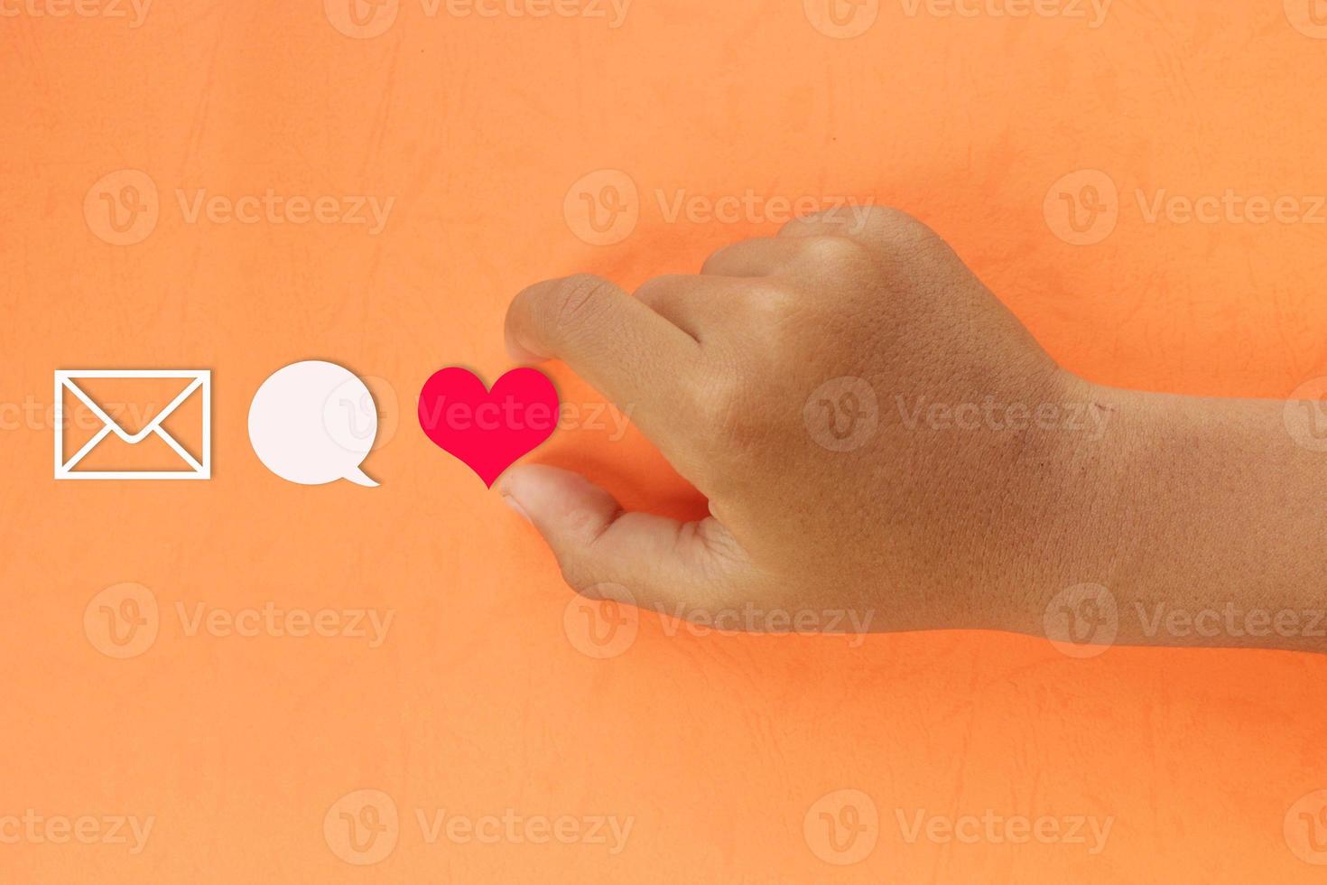 Hand holding heart, horizontal photo