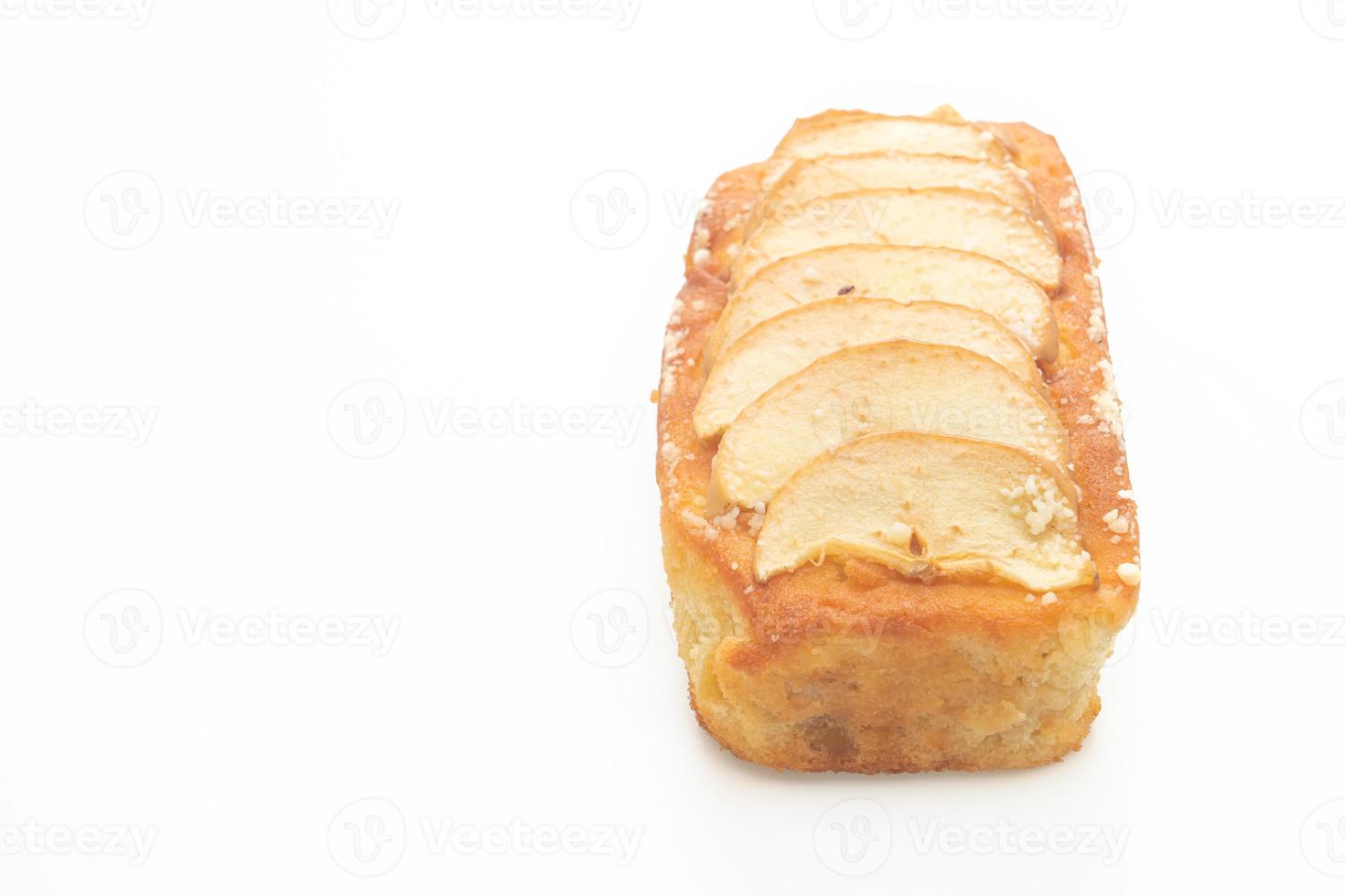 Pastel de manzana desmenuzado sobre fondo blanco. foto