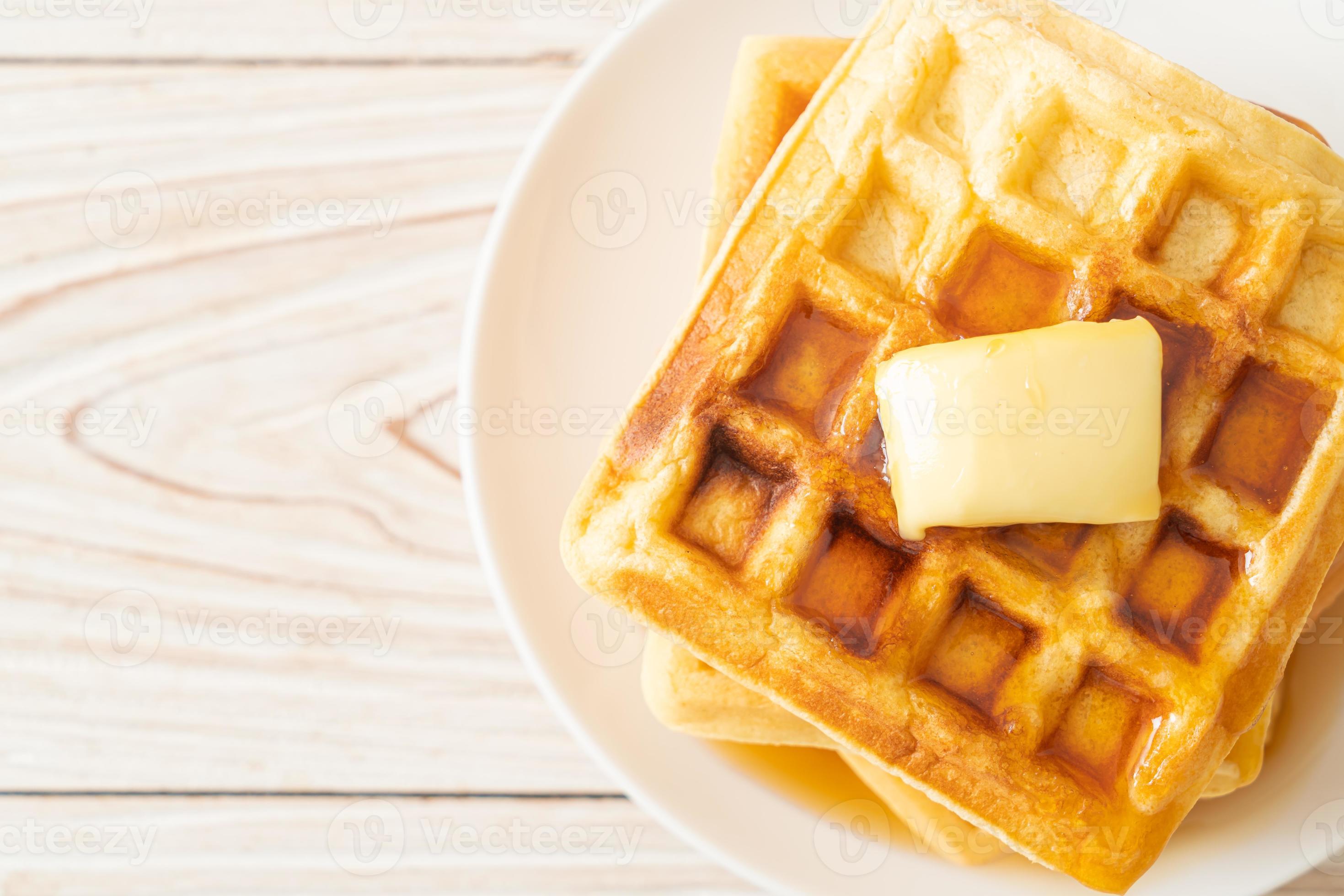 waffle stack with butter and honey 4632020 Stock Photo at Vecteezy