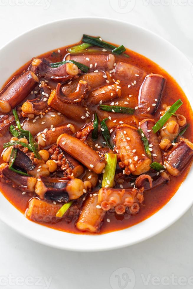 Stir-fried squid or octopus with Korean spicy sauce photo