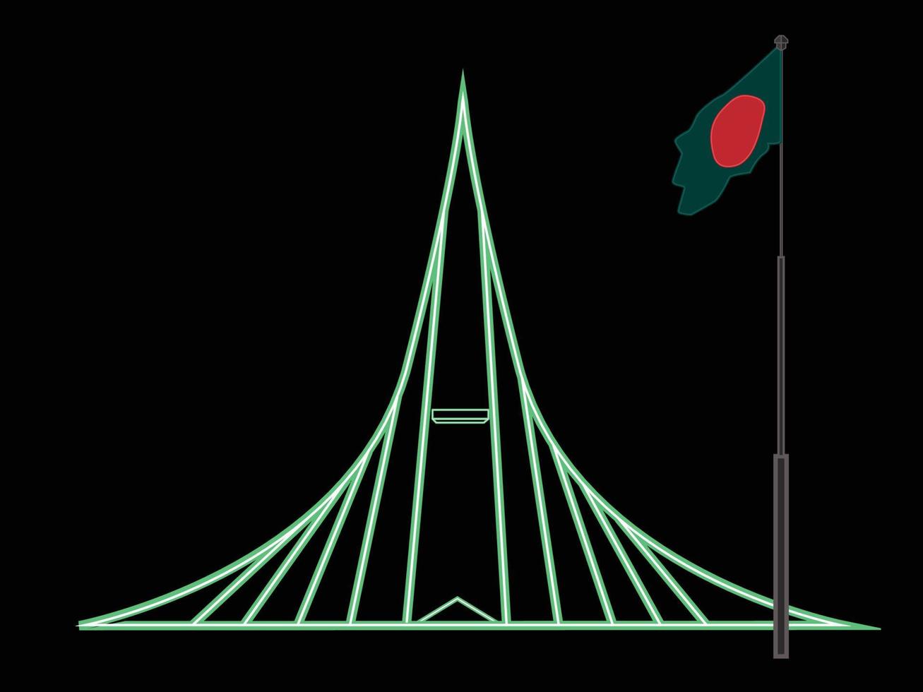 glowing jatyio sritisoudho bangladesh at Night vector