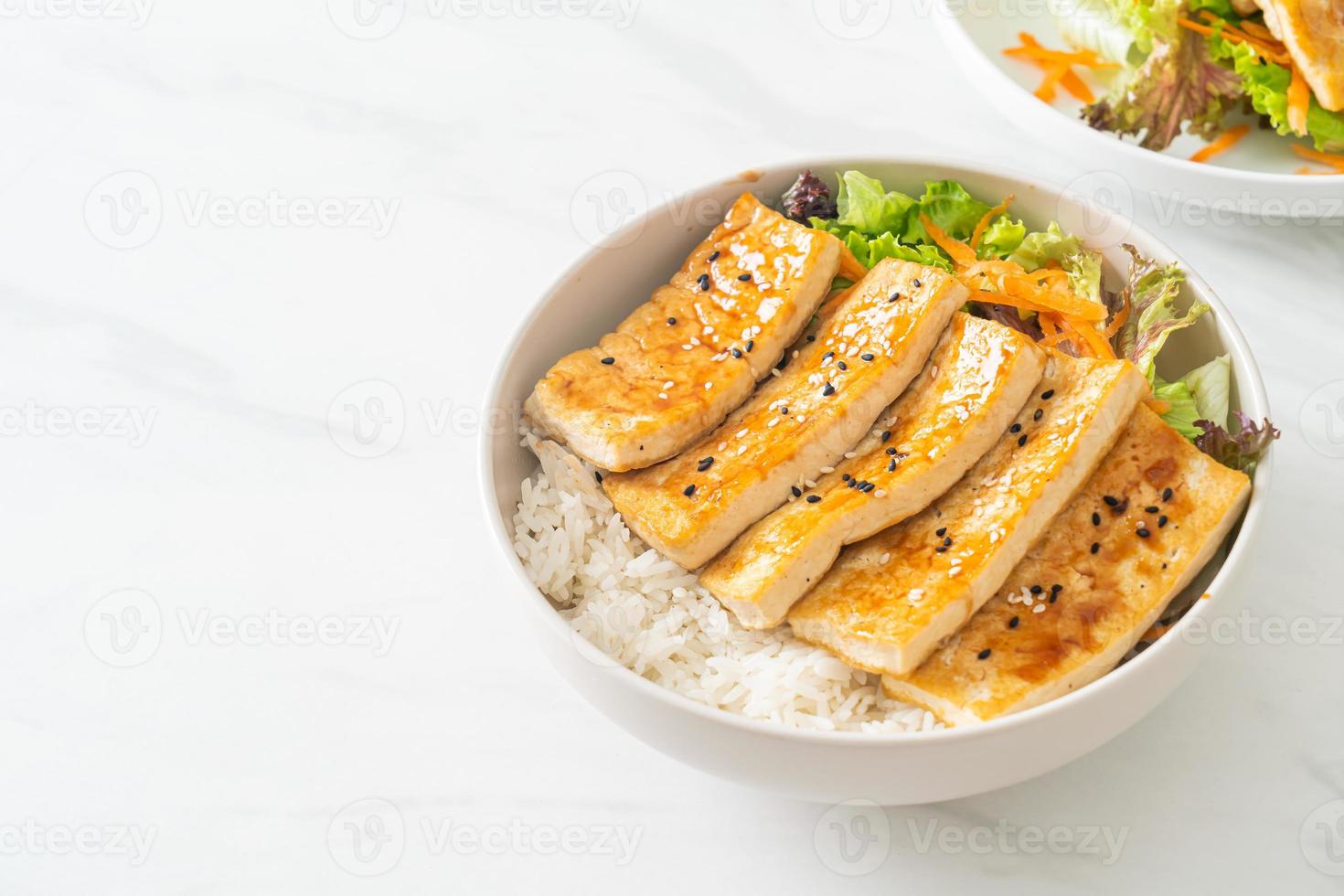 teriyaki tofu rice bowl - vegan food style 4632217 Stock Photo at Vecteezy