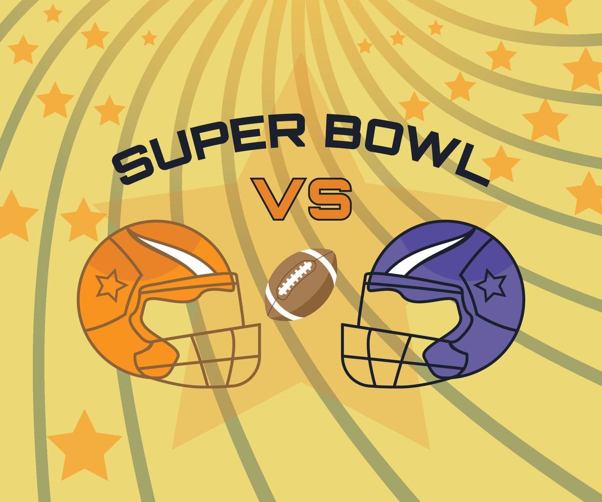 super bowl poster illustration, American football bowl tournament vector