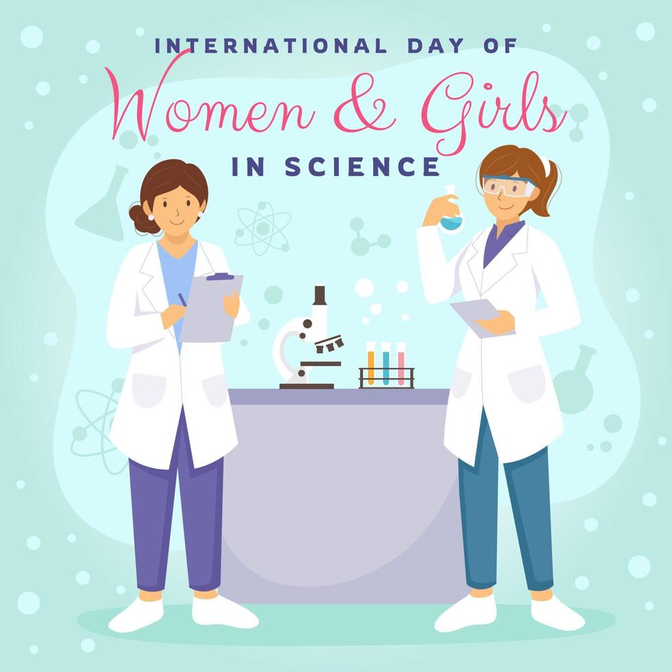 International Day of Women and Girls in Science vector