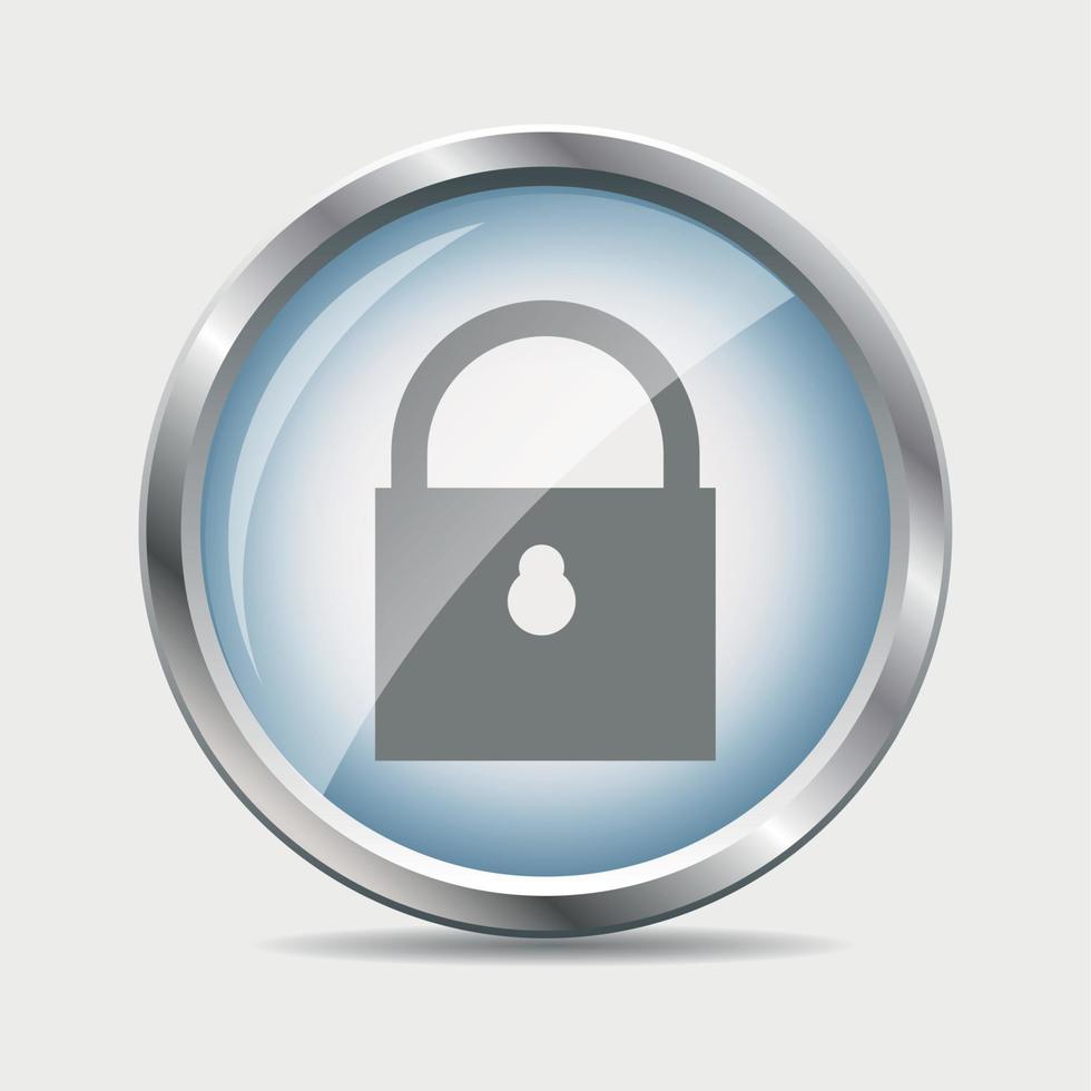 Security Glossy Icon Vector Illustration