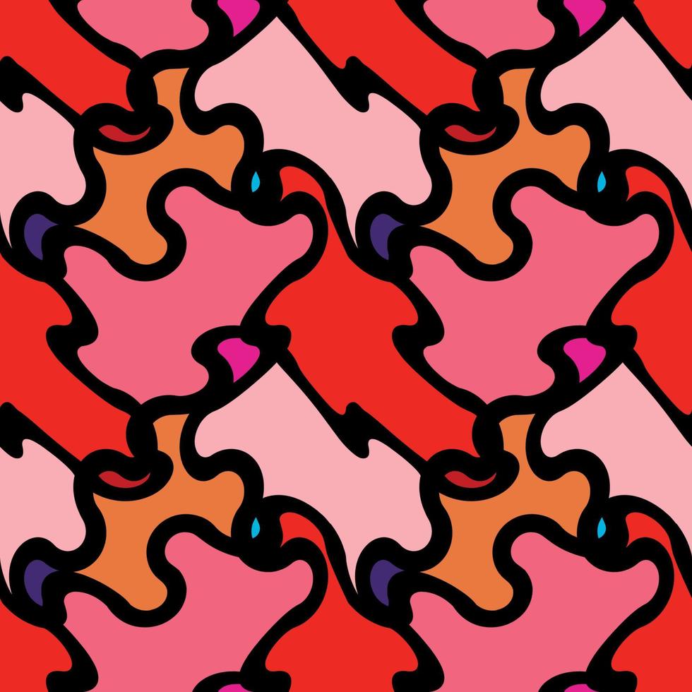 Seamless Pattern. Abstract Psychedelic Art Background. Vector Il