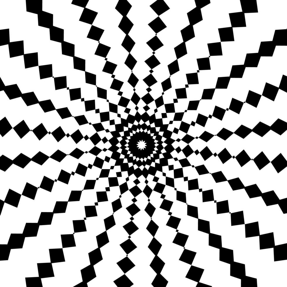 Black and White Abstract Psychedelic Art Background. Vector Illu