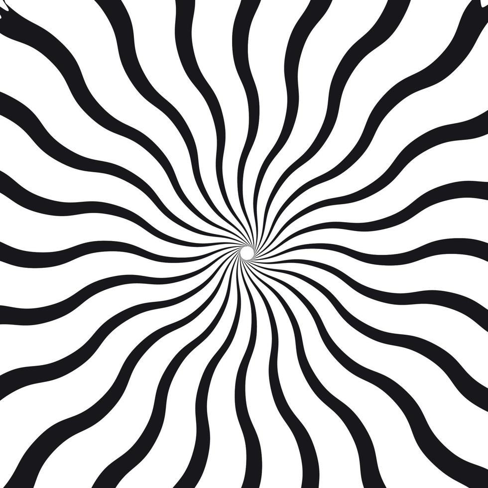 Black and White Abstract Psychedelic Art Background. Vector Illu