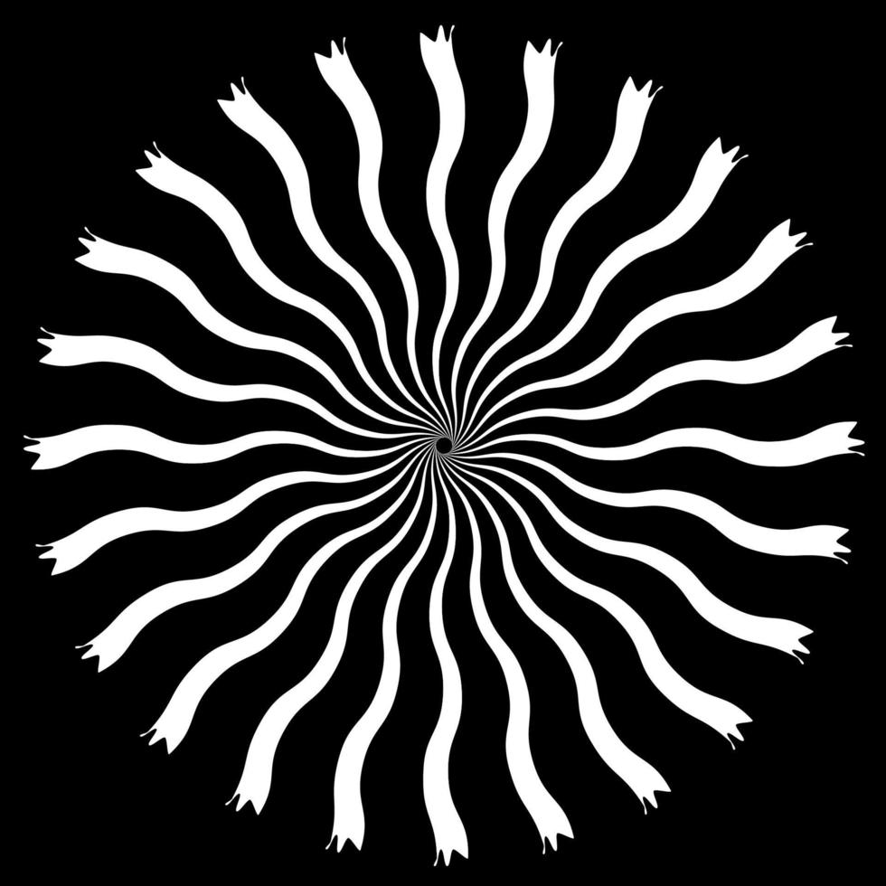 Fondo de arte psicodélico abstracto en blanco y negro. vector illu