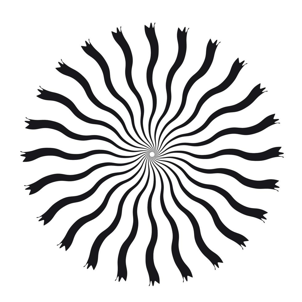 Black and White Abstract Psychedelic Art Background. Vector Illu