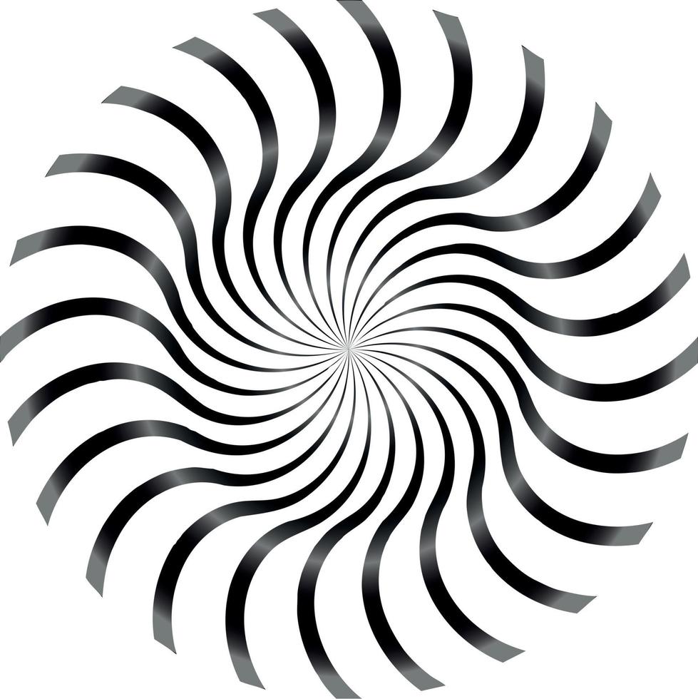 Black and White Abstract Psychedelic Art Background. Vector Illu
