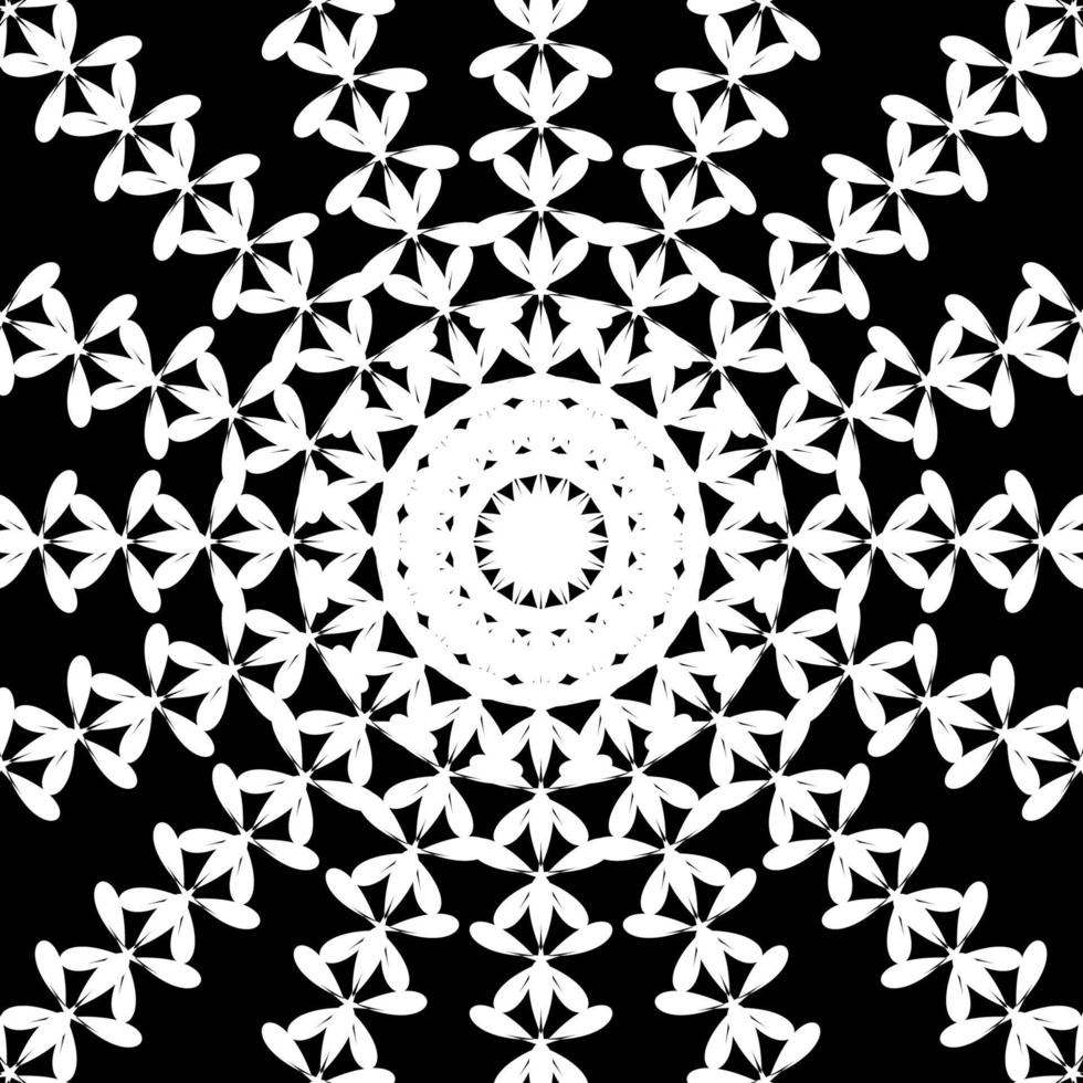 Black and White Abstract Psychedelic Art Background. Vector Illu
