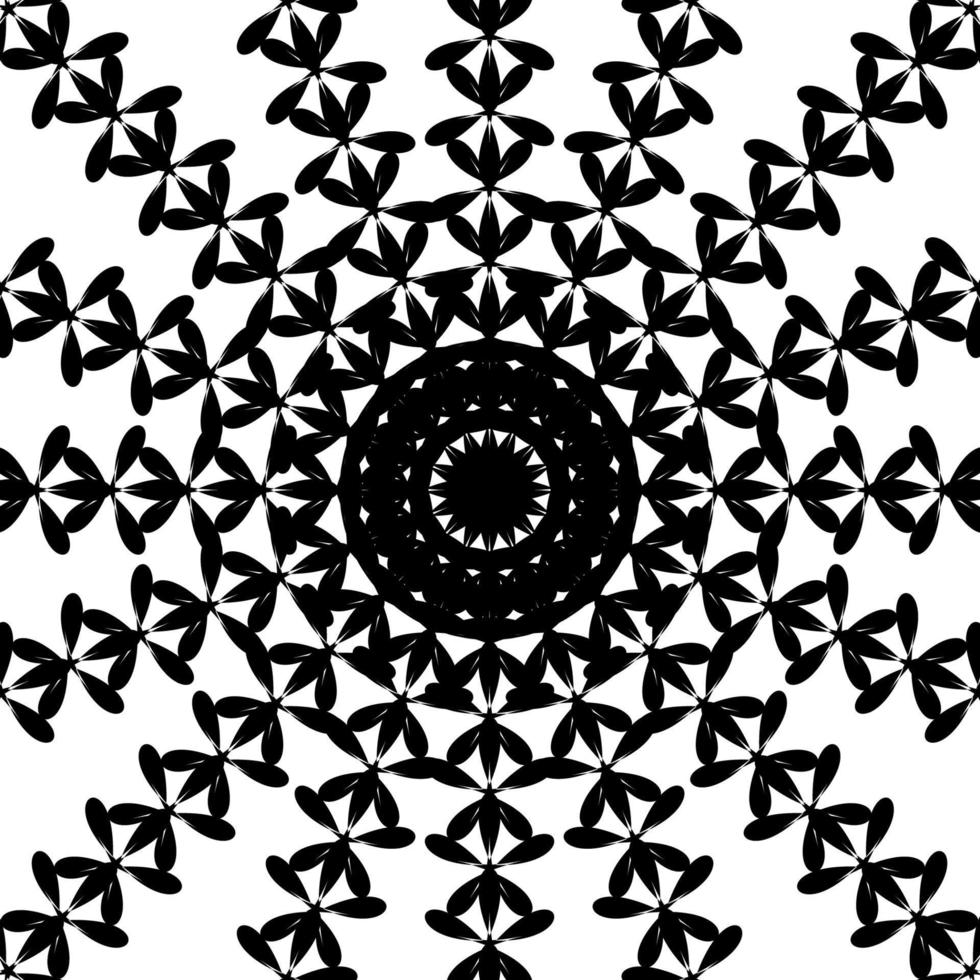 Black and White Abstract Psychedelic Art Background. Vector Illu