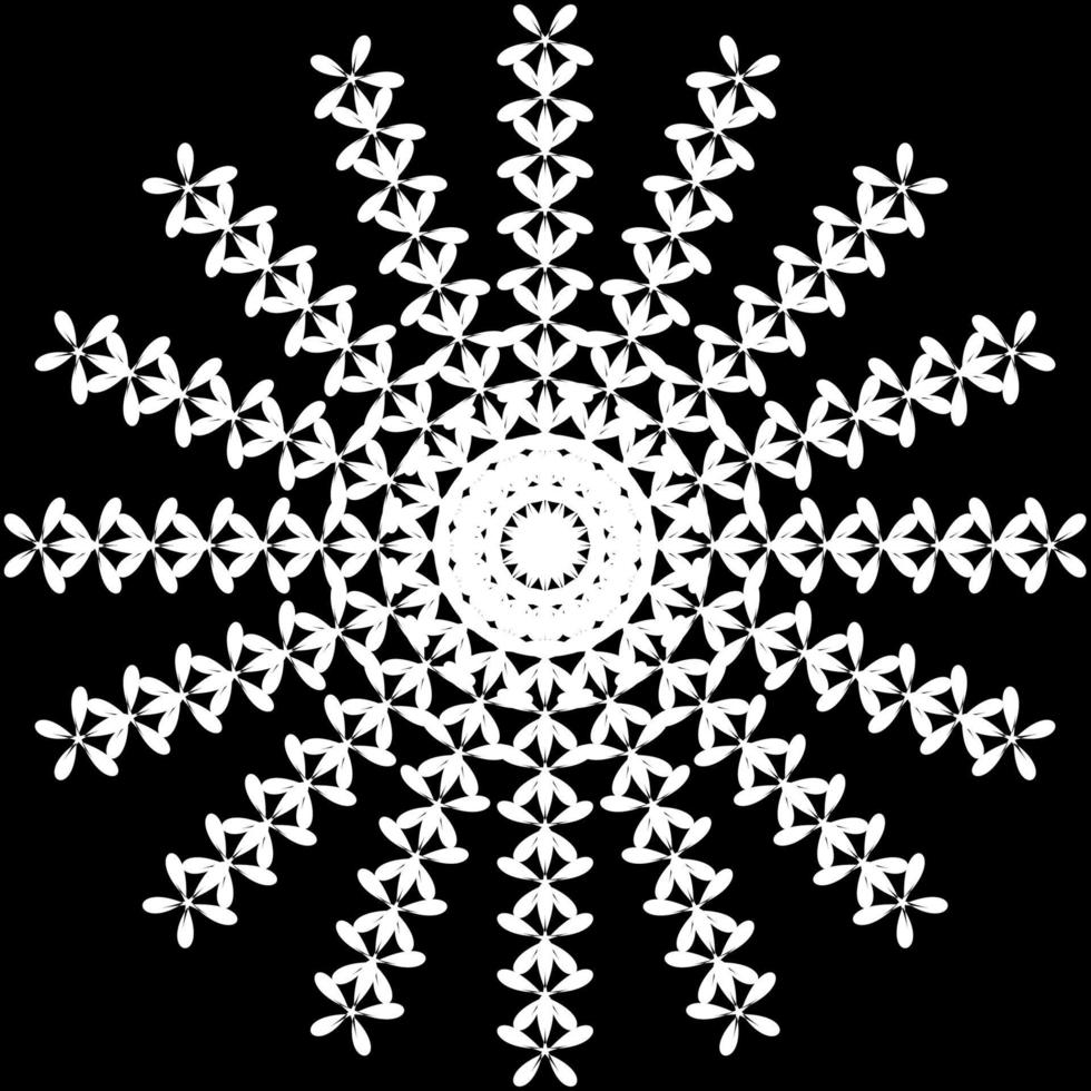 Black and White Abstract Psychedelic Art Background. Vector Illu