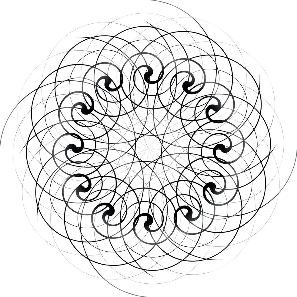 Black and White Abstract Psychedelic Art Background. Vector Illu