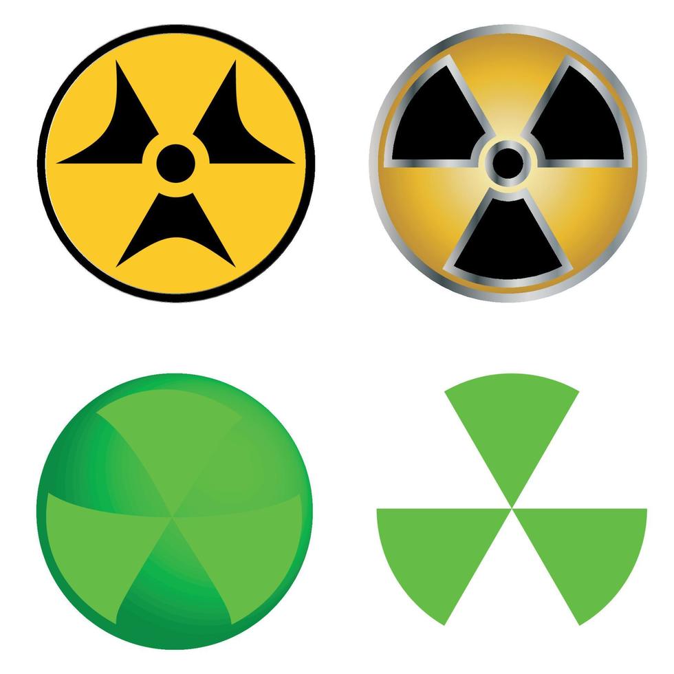 símbolos aislados de la ilustración de vector de radiación.