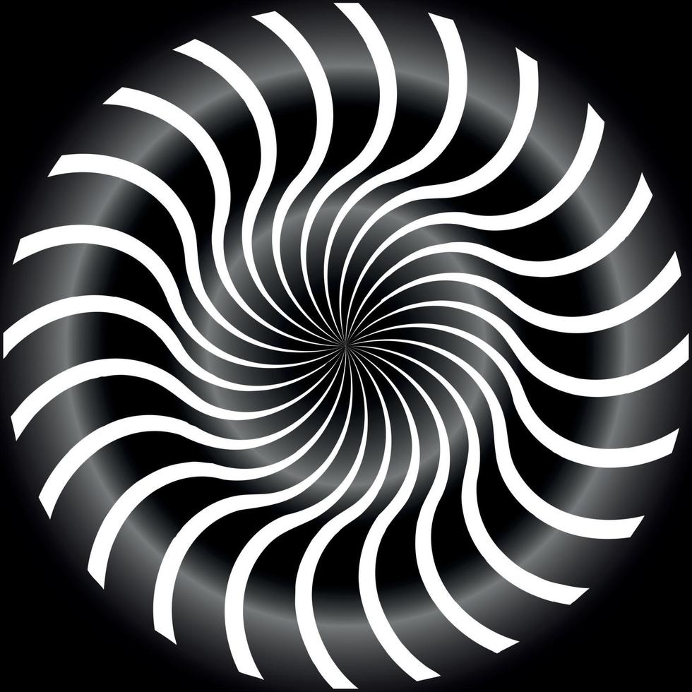 Black and White Abstract Psychedelic Art Background. Vector Illu