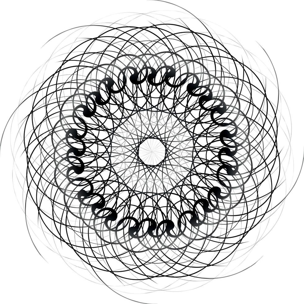 Black and White Abstract Psychedelic Art Background. Vector Illu