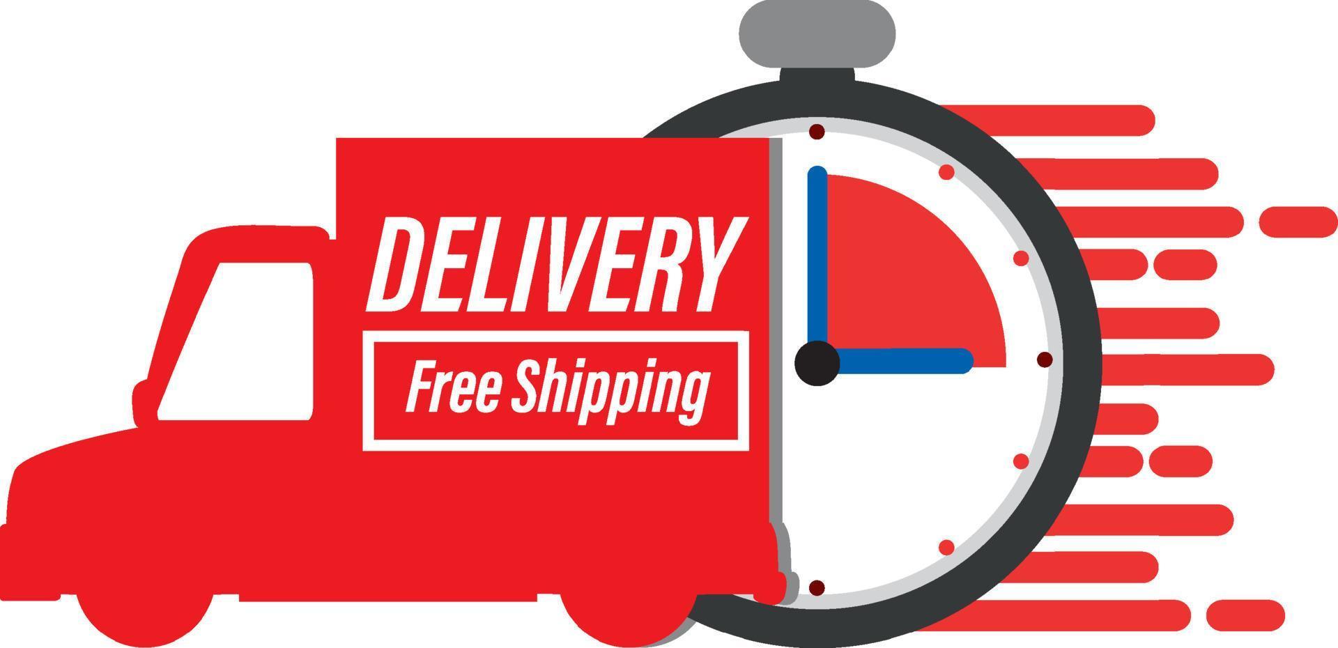 Delivery truck with free shipping banner vector