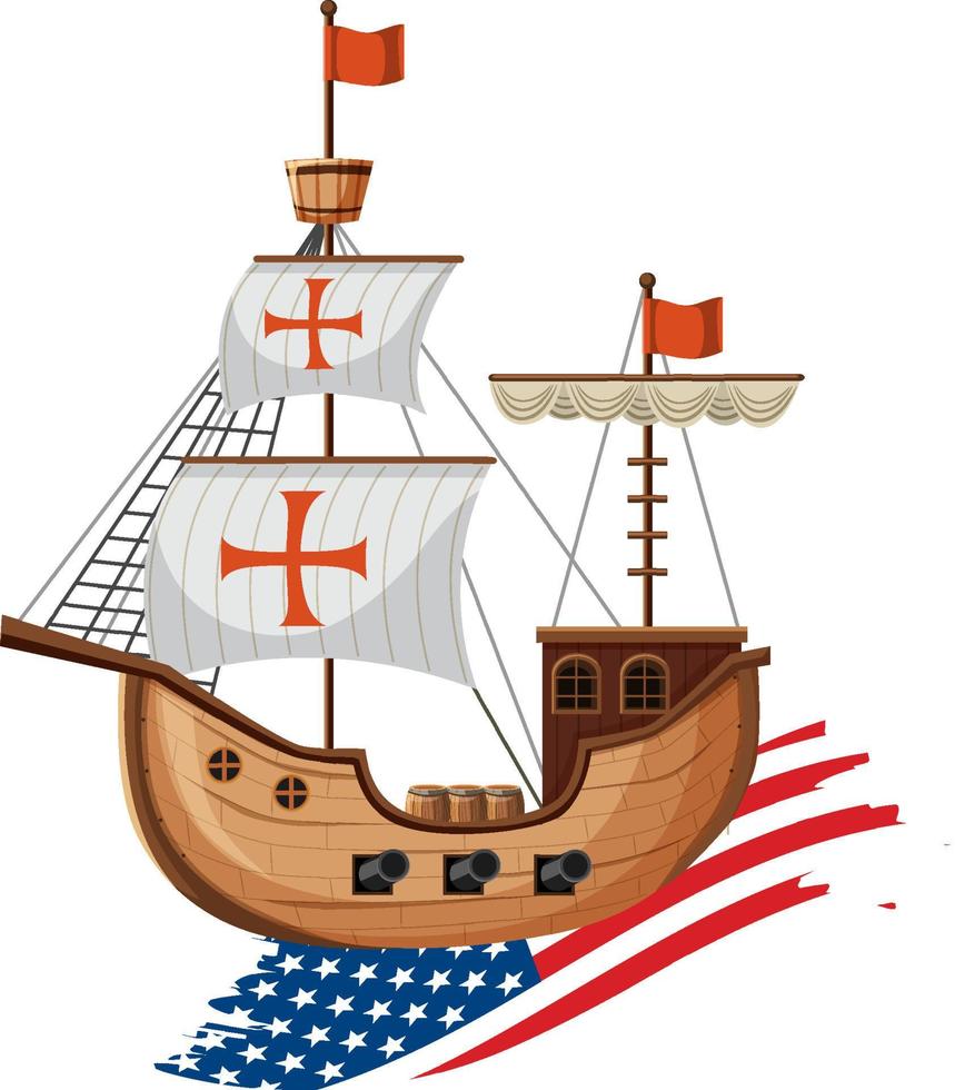 Christopher columbus ship isolated vector