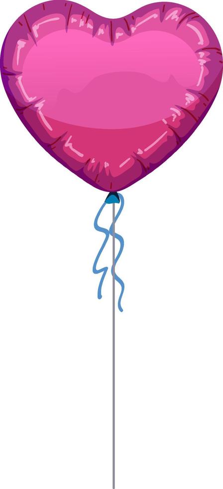 Pink heart balloon isolated vector