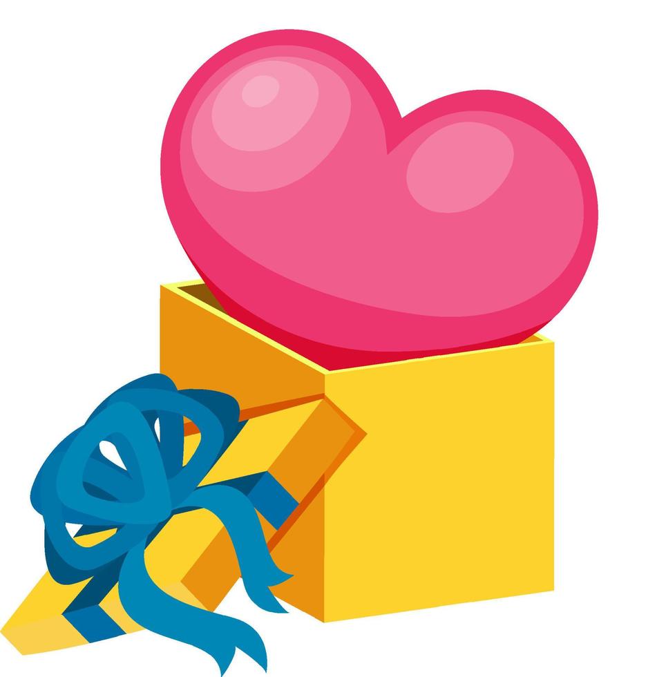 Opened gift box with a pink heart vector